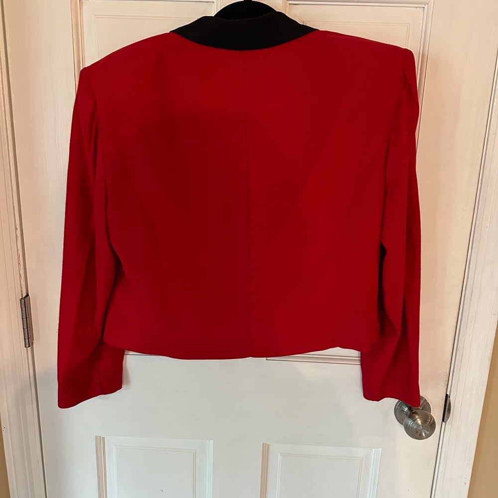 Red And Black Buttoned Blazer - image 3